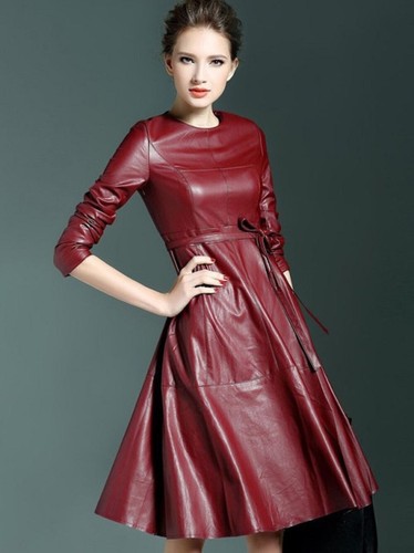 Luxuriöses damen lederkleid - luxuriöses,
