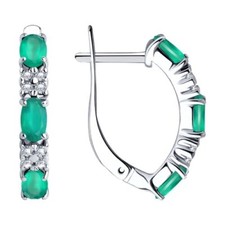 Ohrringe Kreolen Silber Achat