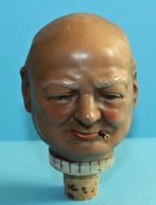 Alter Zierkorken Winston Churchill / Flaschenverschluss / Bottle Stopper Bouchon