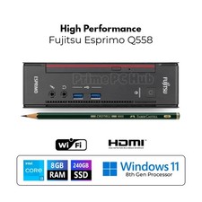 Fujitsu Esprimo Q558 Windows 11 Pro Mini PC Intel i3 8gen 8GB RAM 240GB SSD WLAN