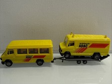 O703 Modellauto 1:87 Praliné MB 507D „ ADAC“ Kastenwagen mit Anhänger Busch H0