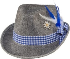 Trachtenhut blau Federn Seppelhut Bayernhut Tiroler Wiesn Oktoberfest Dirndl