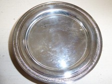 12 Untersetzer Glasuntersetzer  versilbert  rund  12 cm Kordelrand