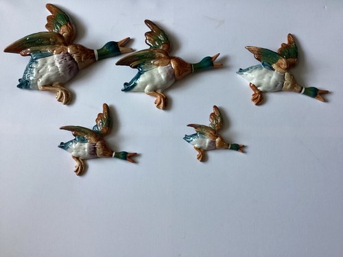 Beswick flying mallard ducks - flying,