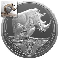 Silbermünze  1 oz Big Five III Nashorn #3 2025 im Blister Silber Münze 999