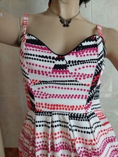 Damen Kleid Lipsy London Ballonsaum Mehrfarbig gemustert Gr. 8 S 36