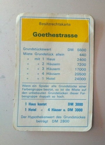 Monopoly goethestrasse - monopoly,