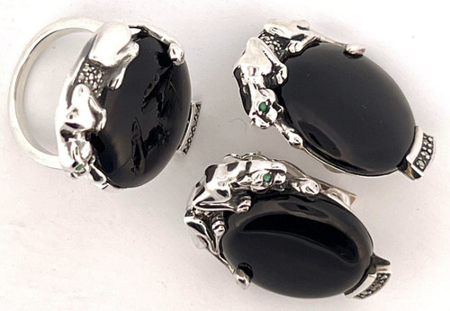 Panther ohrringe ring - panther, set