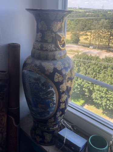 Große satsuma stil bodenvase - große,