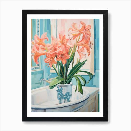 Eine vase mit amaryllis - eine,