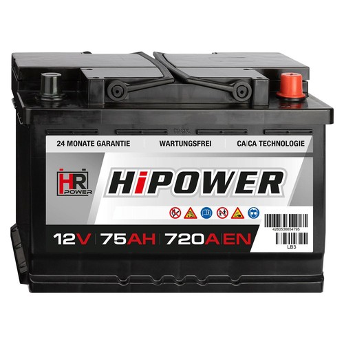 Hipower 75ah autobatterie - 75ah,