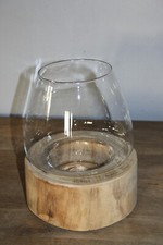 Windlicht vase holzboden mit - windlicht,