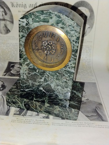 Antike uhr mit marmor bronze - antike,