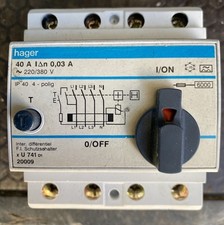 Hager 40A 0,03 Fehlerstrom-Schutzschalter / 4 Pol / FI-Schutzschalter