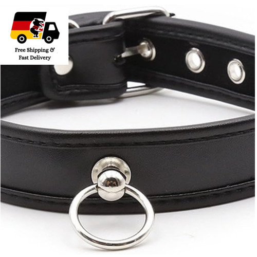 Halsband leder ring - sm, o-ring