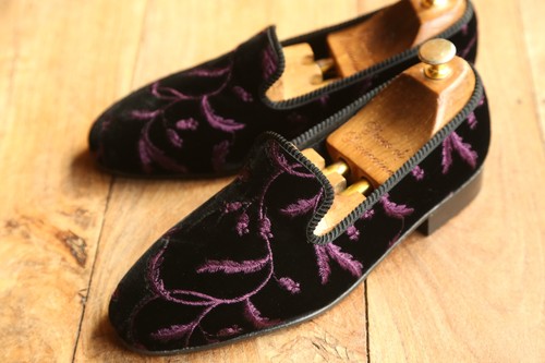 Tricker schwarz lila samt - schwarz,