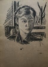 Karl Adser 1912-1995 Junge Dame Frau am Fenster Portrait Dänemark