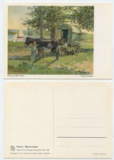 53543 - Camille Pissarro: Zigeunerwagen - alte Ansichtskarte