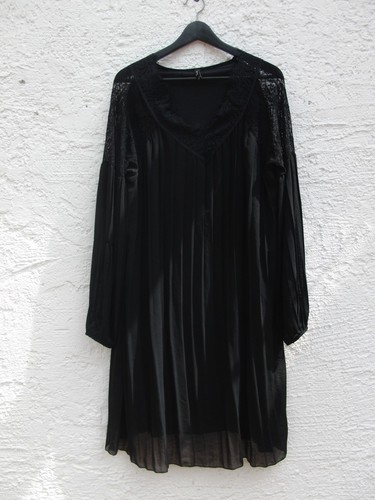 Plissee kleid fenzy schwarz - kleid,