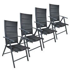 Gartenstuhl Aluminium Hochlehner klappbar verstellbar Deluxe anthrazit 4 Stück