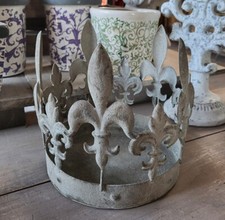 DEKO KRONE AUS METALL FÜR DEN GARTEN FKEUR DE LIS LANDHAUSSTIL NEU