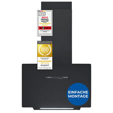 Exquisit Dunstabzugshaube 60cm, Metallfettfilter, Touch, KFD603-120 mattschwarz