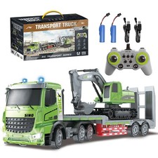 RC LKW Spielzeug, 1:12 Ferngesteuerter Truck & Bagger Set mit Lichtern