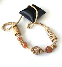 Große Vintage Knochen Kette aus Afrika – Seltenes Schmuckstück, ca. 75 cm