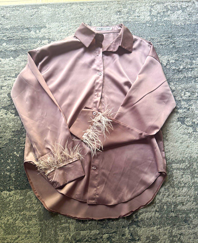 Fashion damen satin bluse - damen, rosa