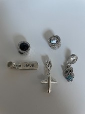 Charm Anhänger Eule Flugzeug Love Kettenanhänger Kette  5 Stück