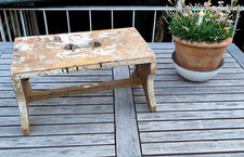 Alter Holzschemel Fußhocker