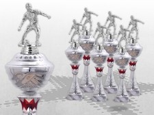 6er FUSSBALL Pokale mit Figur