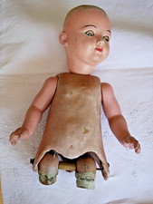 Puppen Ersatzteile ,Arme, Körper , Kopf Torsa mit Mechanik, Puppenaugen, antik