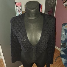 Damen Bolero, Strickjacke, Schwarz, Gr  Xl