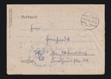 Fulda, sehr später Feldpost-Faltbrief mit Text vom 13.3.1945. Bataillon 88