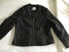 Damen Kunst Lederjacke Schwarz