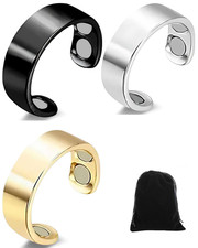 Offener Kupfer Magnetring 3 Stück Magnetfeldtherapie Ring Einstellbar mit Beutel