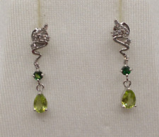 Peridot, Diopsid - Ohrringe, Ohrhänger, Ohrstecker     Sterlingsilber 925