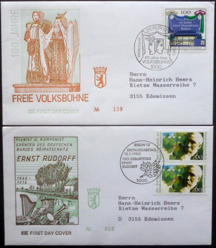 Berlin fdc ersttagsbriefe - ersttagsbriefe, mi.-