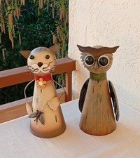 Zaunhocker Katze & Eule Metall