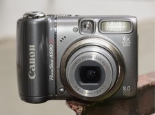CANON PowerShot A 590 IS HD DIGITALKAMERA Digicam Bridge 8,0 MP 4x Zoom silber