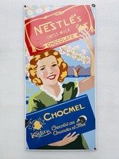 Emailschild Nestle's Chocmel Schokolade - 99x49cm - Original um 1950