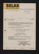 BERLIN, Brief 1951, SELAS Industrie-Ofenbau Werner Schleber