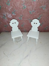 2 x Alter Stuhl  Küche -Puppenhaus-Puppenstube bemalt 