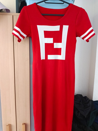 Fendi damen shirt - t-shirt-kleid, lang