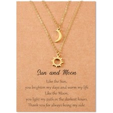 Sonne mond halskette damen - sonne,