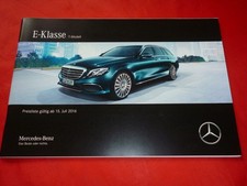 MERCEDES S213 E-Klasse T-Modell E 220 d E 200 E 250 Preisliste Pricelist 2016