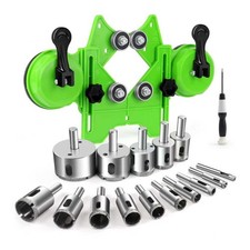 Diamant-Lochsägen-Set, 17-teilig, Fliesenbohrer-Sets mit Doppel-Saugnäpfen,