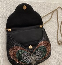 Edle Schmuckstein-Damen-Abendtasche, neuwertige ,schmale Schultertasche