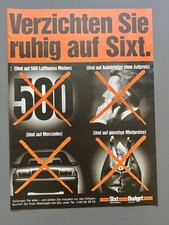 Verzichten Sie ruhig auf Sixt Mercedes Autotelefon 1994 Vintage Werbung Reklame